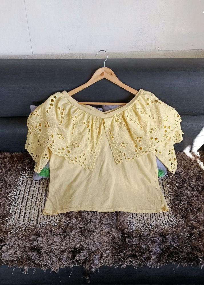 Yellow Lacey Tops