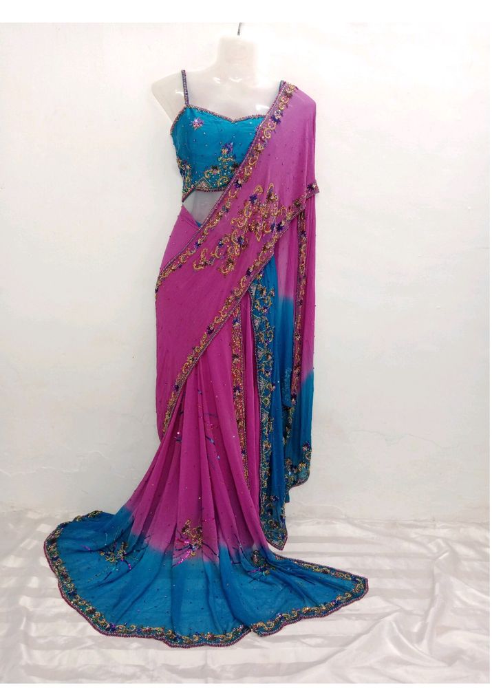 Ready-made Royal Embroidery OmbreSaree