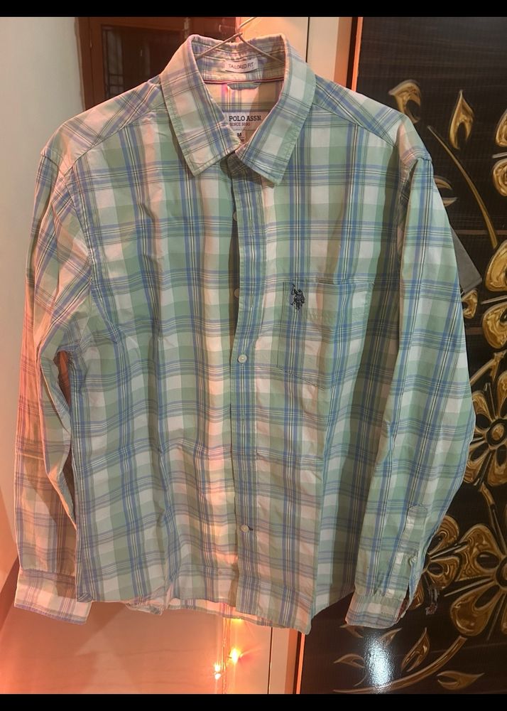 Us Polo Brended Shirt Sea Blue