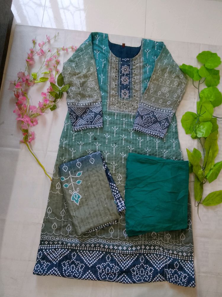 Kurti Pant With Dupatta Set