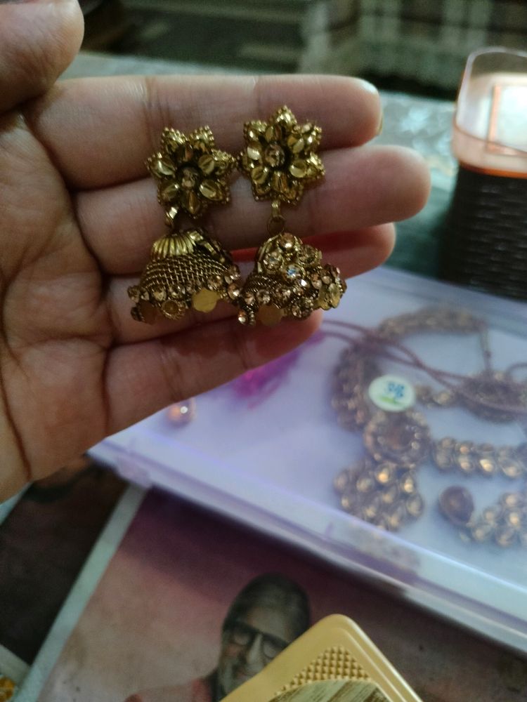 Jhumkas And Ring Combo