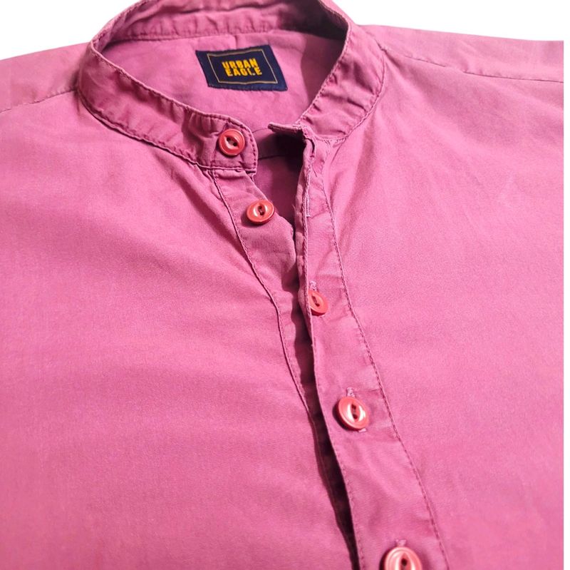 Men Solid Purple Short Kurta