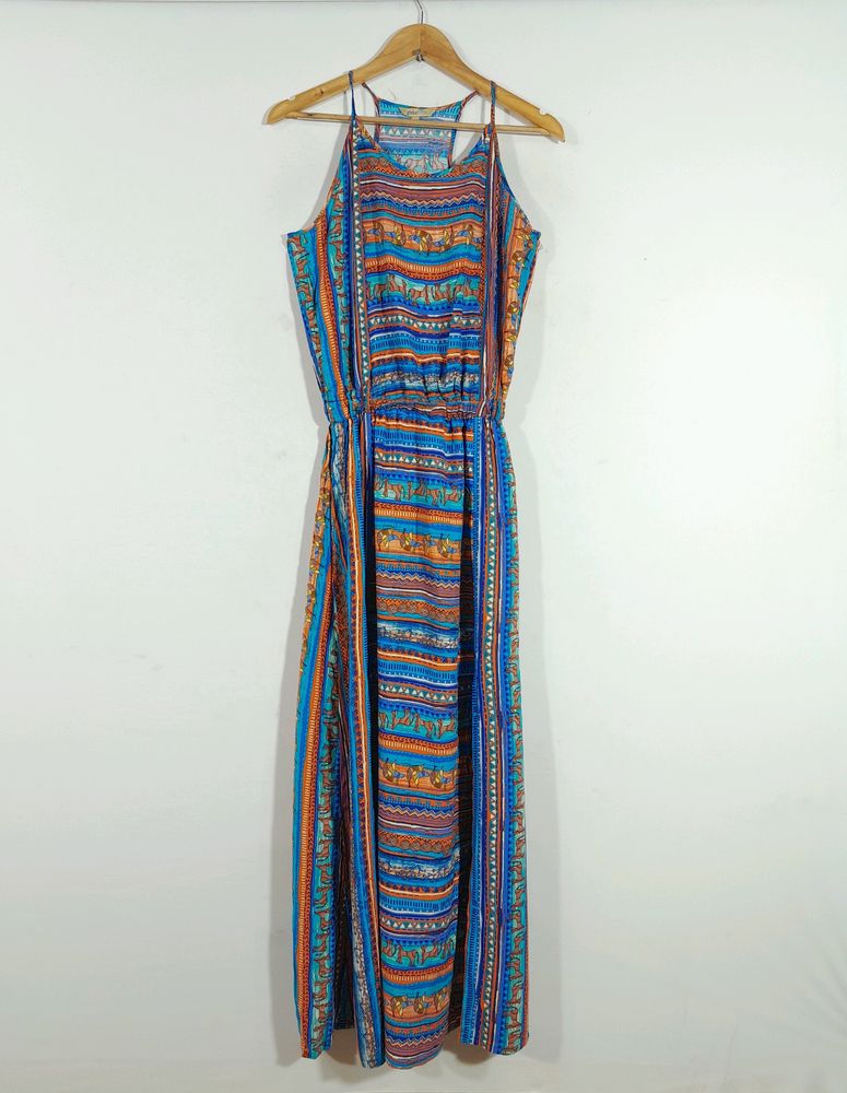 Global Desi Multicolor  Printed Maxi Dress (Women'