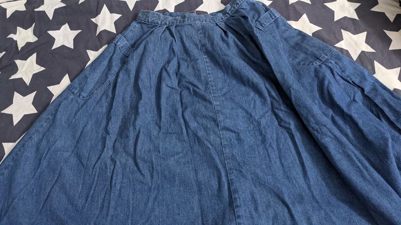 Full Denim Classic Skirt