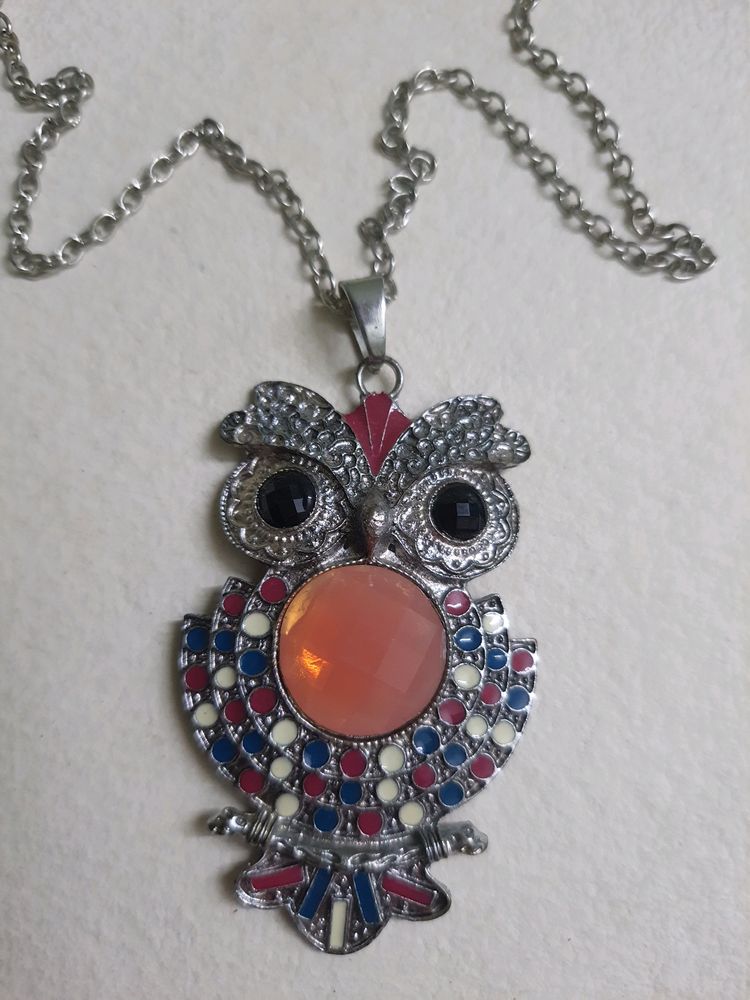 Long Boho Y2K Owl Pendant Necklace