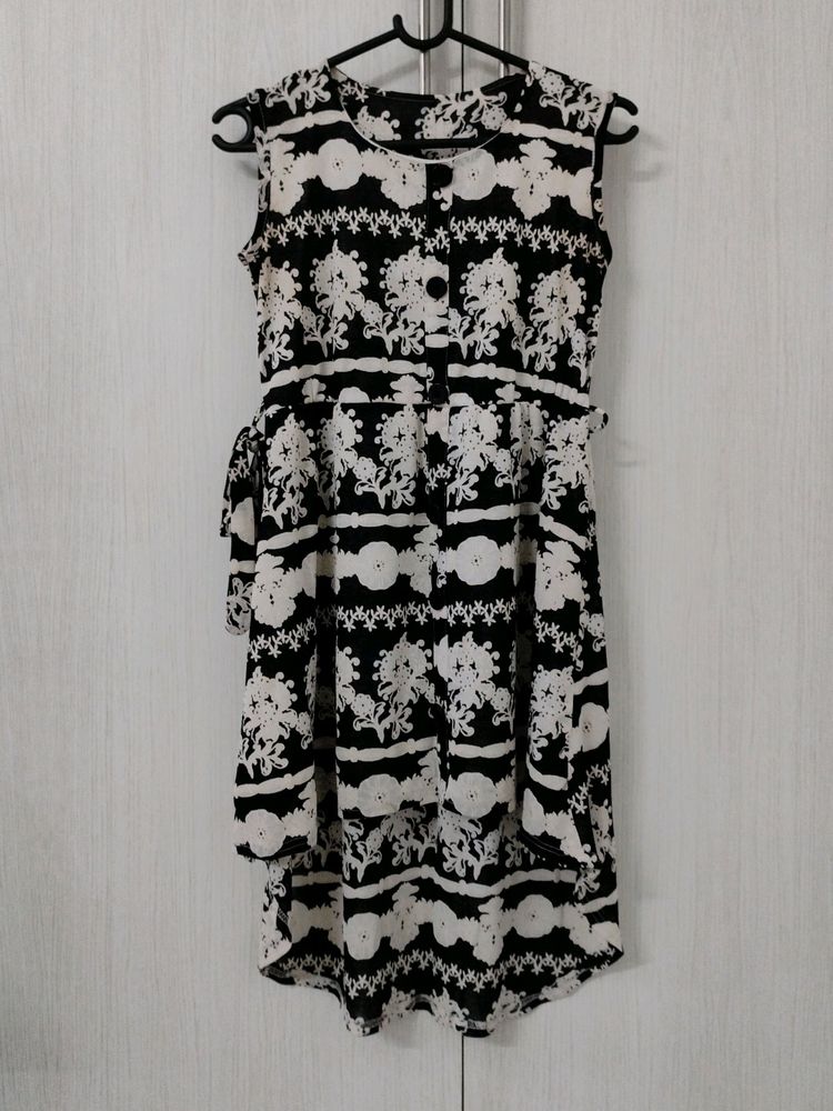 Printed High Low Dress