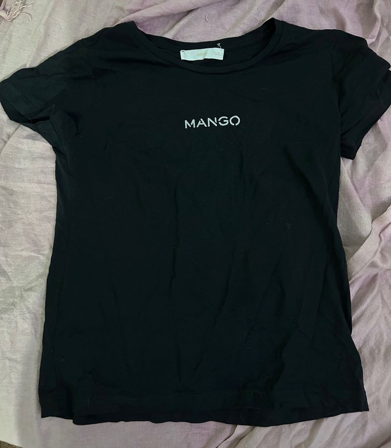 Mango Branded TShirt Black