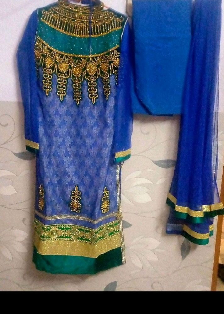 Blue Kurta Salwar Dupptta Set