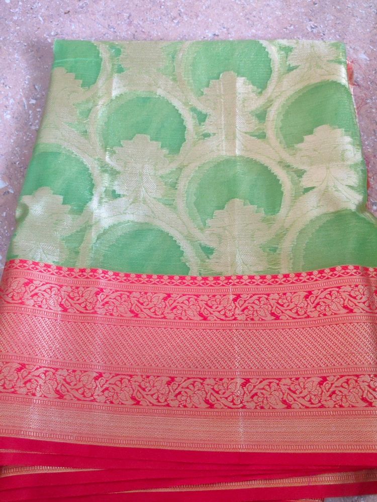 Pista Green Saree