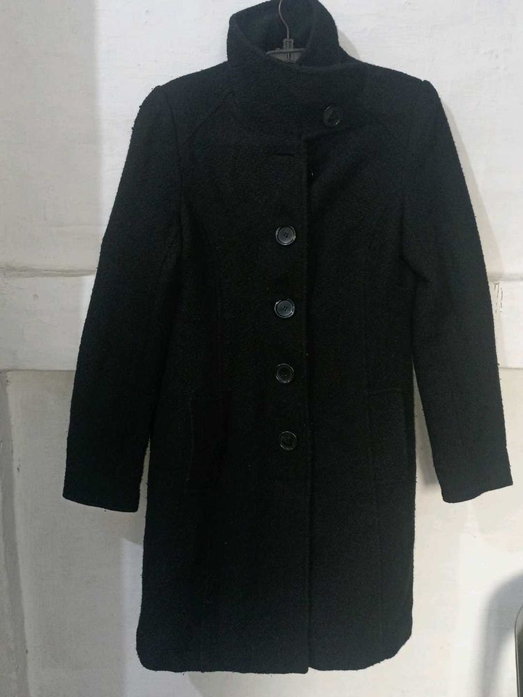 Women Black Colour Overcoat