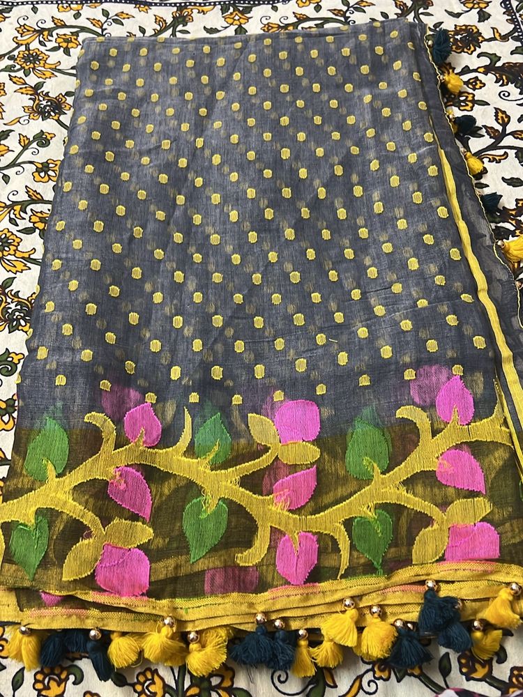 Used Cotton Jamdani Saree