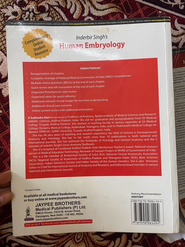 inderbir singh's human embryology 12edition