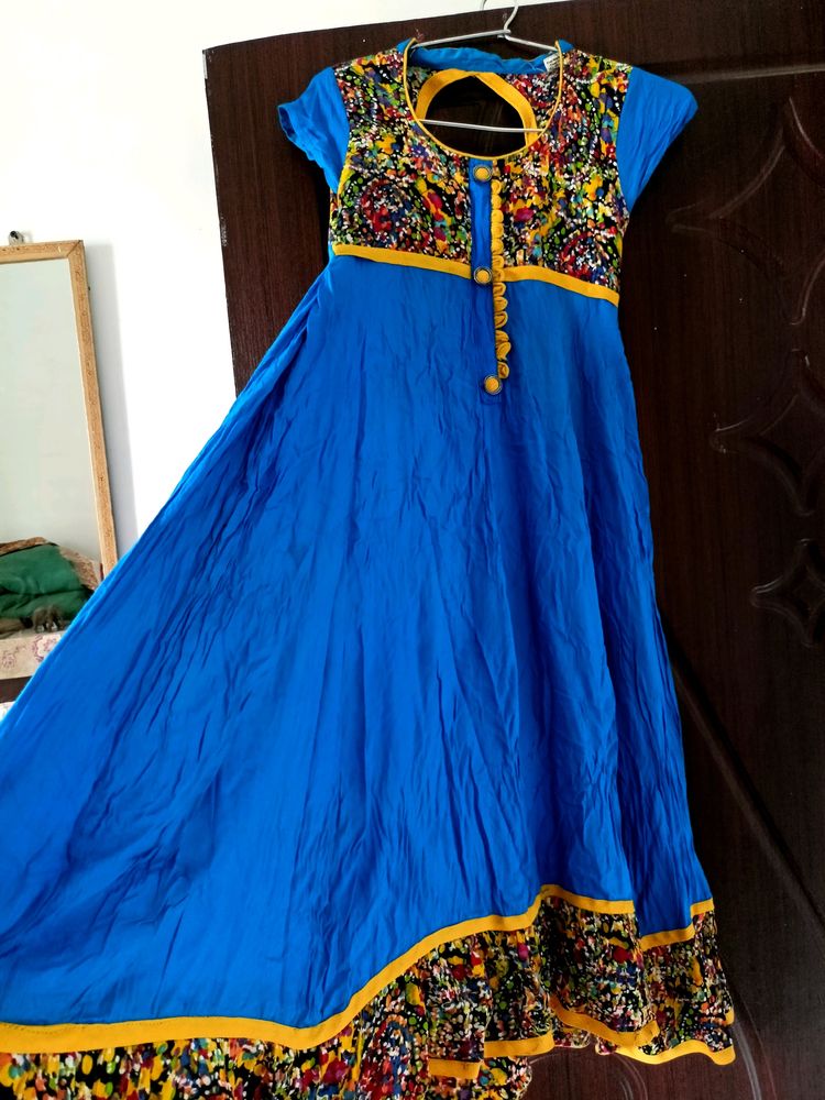 Elegant Royal Blue 💙 Flared Anarkali Kurta