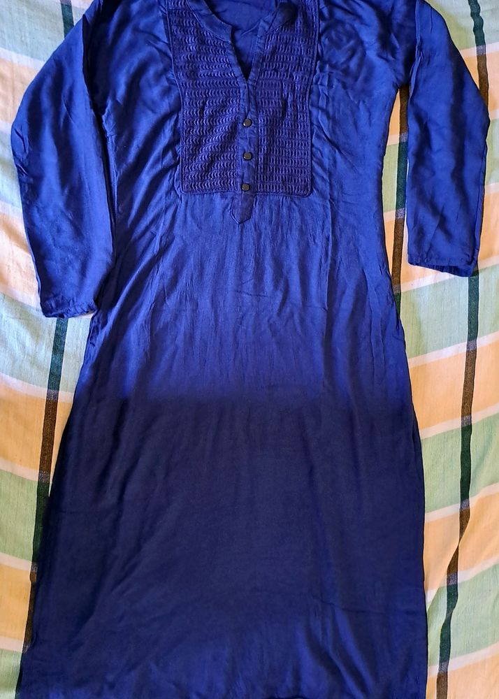 Navy Blue Straight Kurta