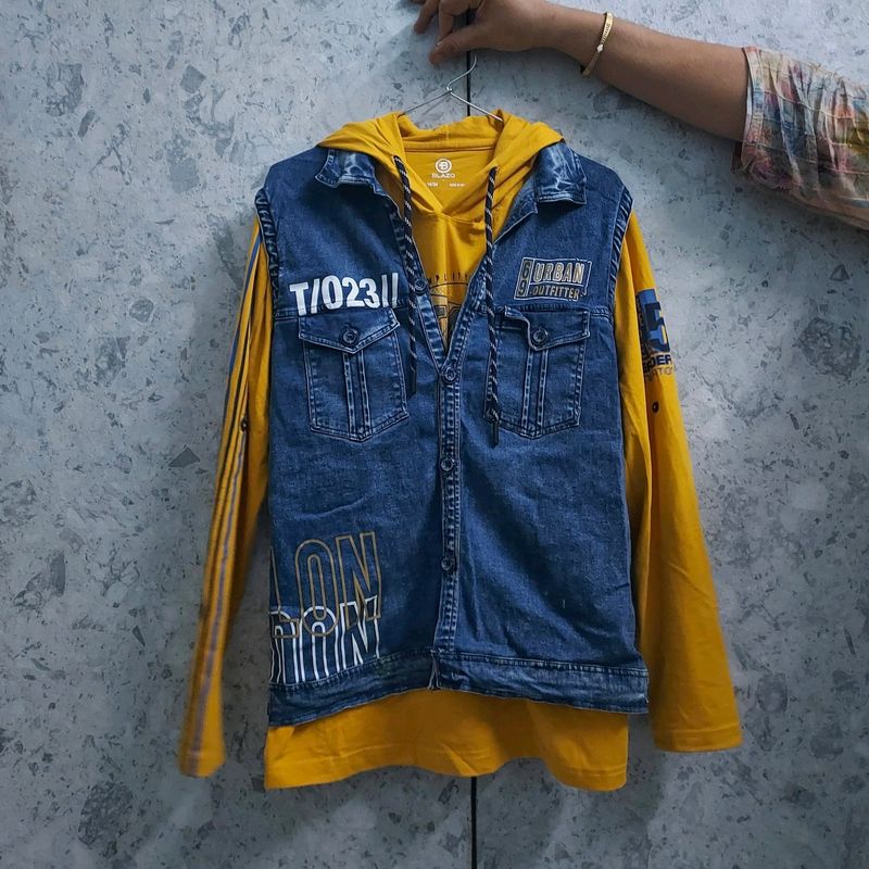 T-shirt with Denim Jacket