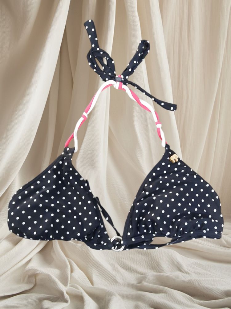 On The Dot Triangle Bikini Top