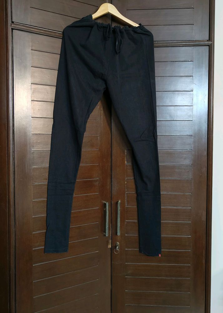 W Brand Women Solid Black Cotton Legging