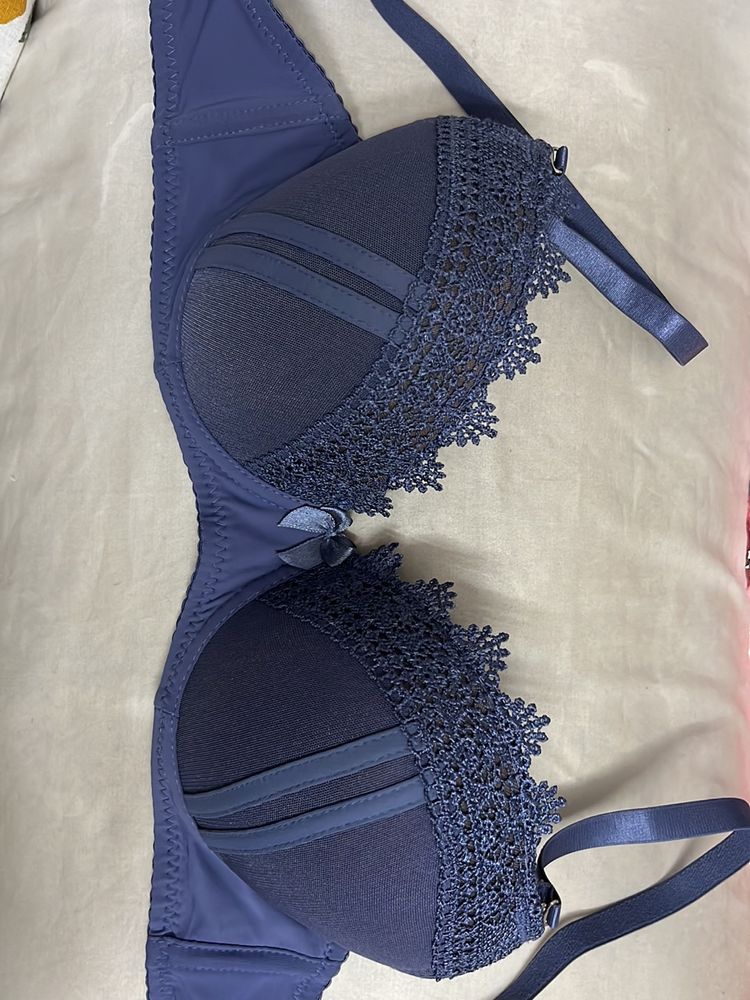 Navy Blue Push Up Bra