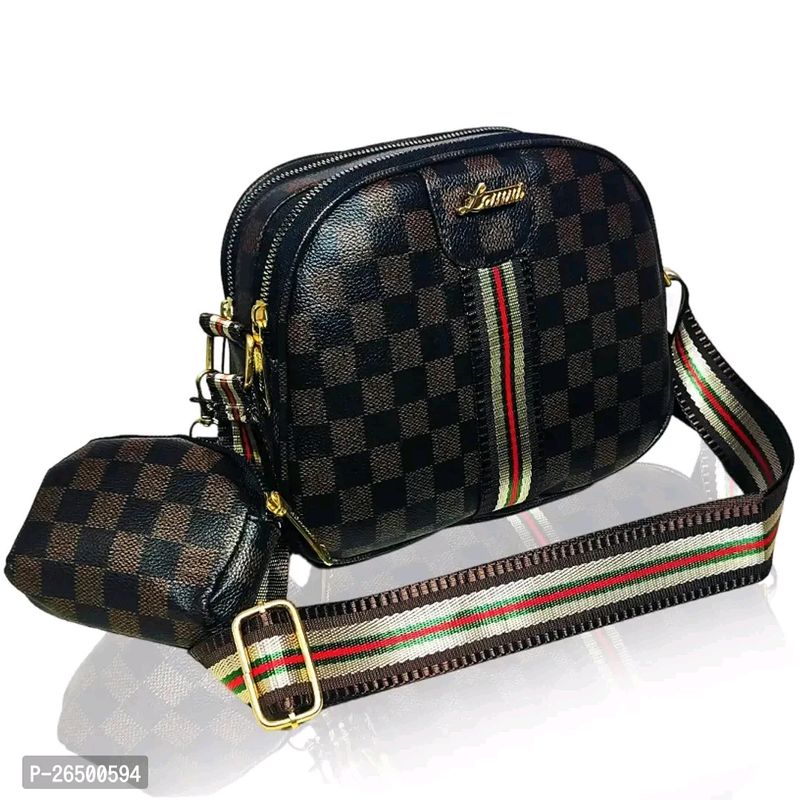 Stylish Checked PU Handbags