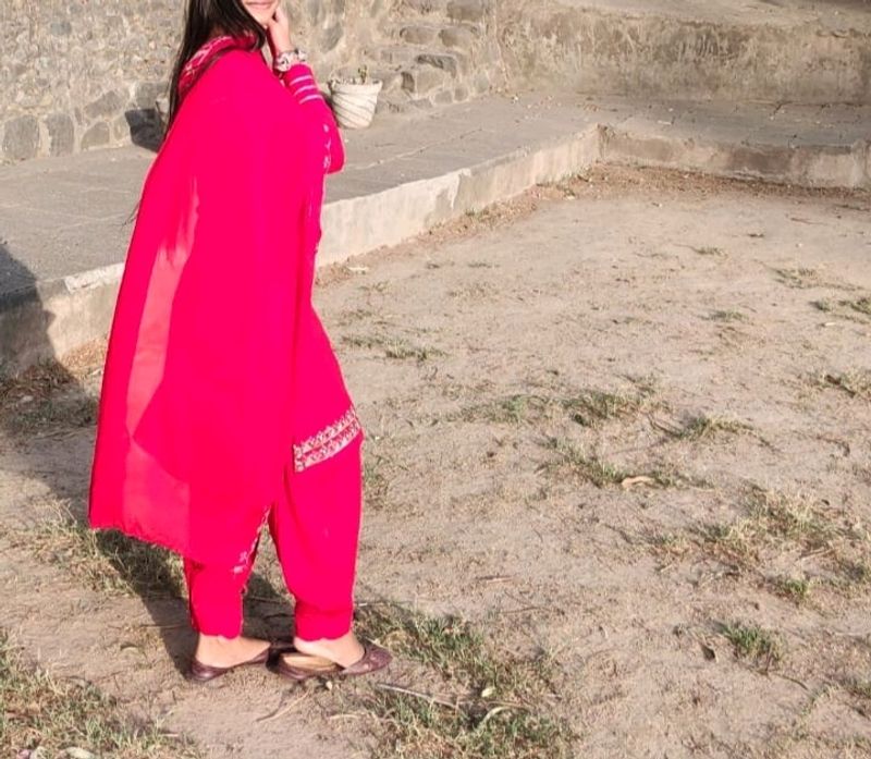 Red Salwar Suit.