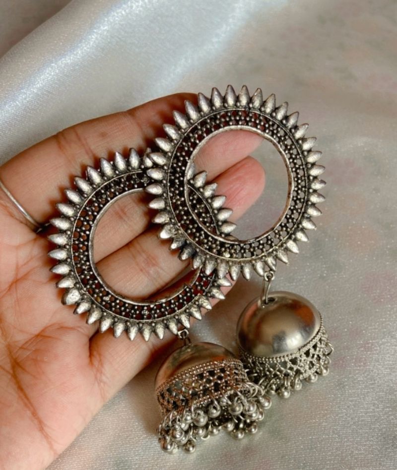 Oxidised Jhumka Earring