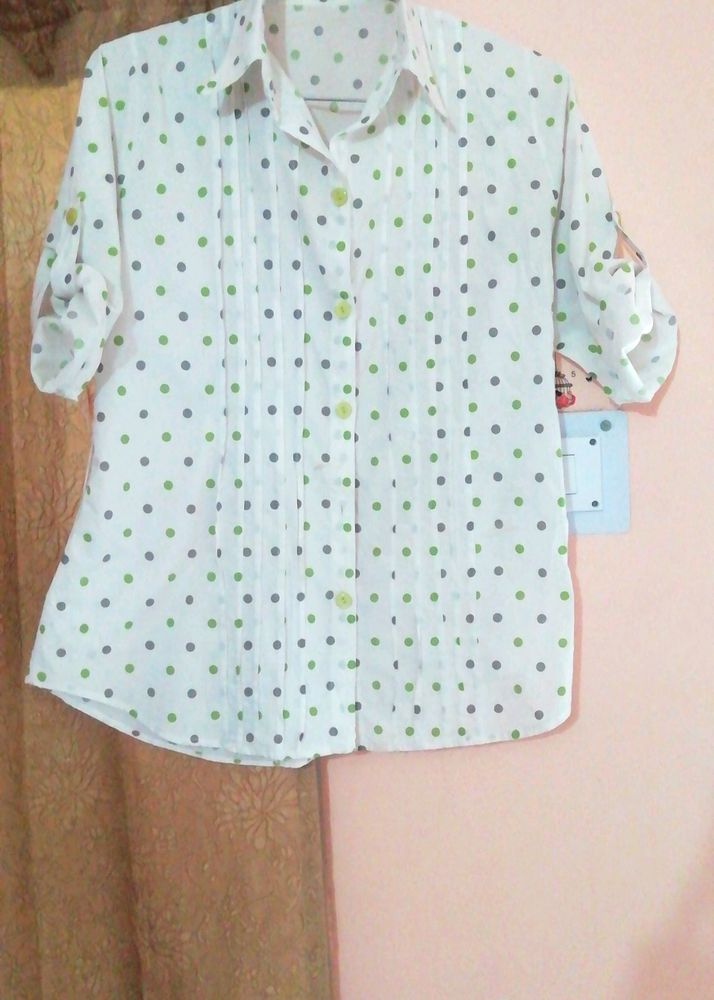 White Polka Dot Shirt