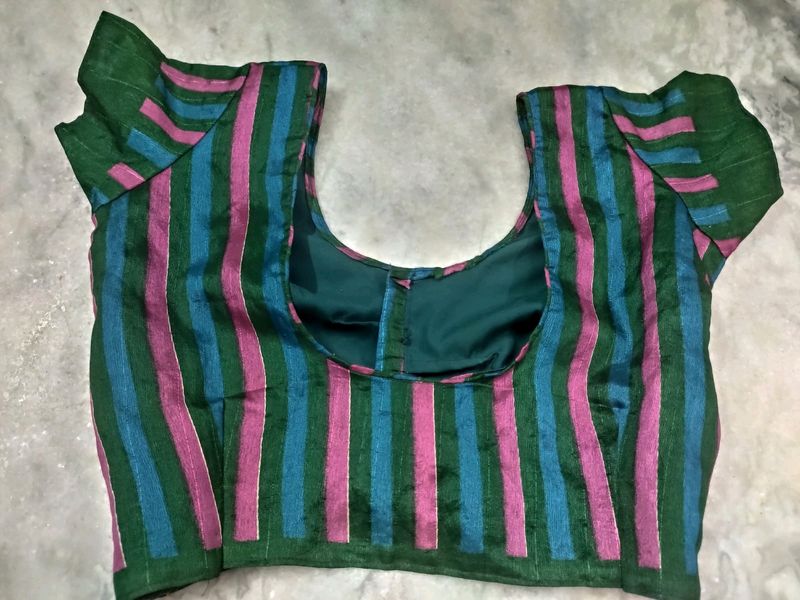 Blue Pink Stripes Blouse, Read Description