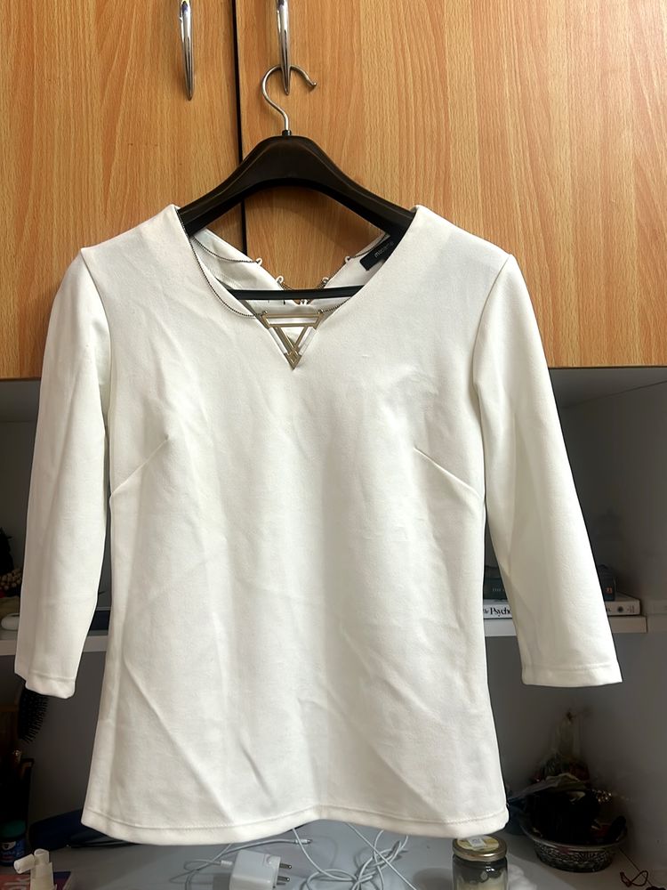 Madame Women Classy White Top