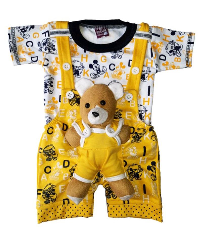 Baby Boy's and Girl's Cotton with teddy attached Wear 2 Pieces Clothing