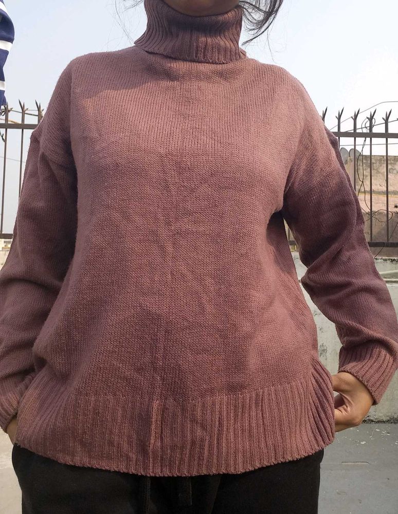 Mauve Turtleneck Sweater