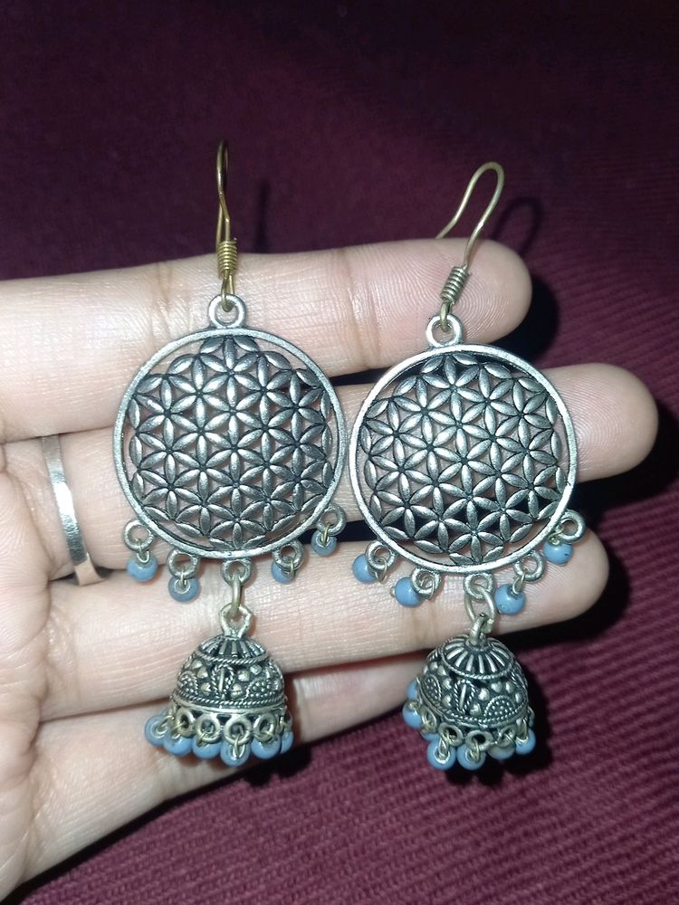 Oxidized With Light Blue Beads