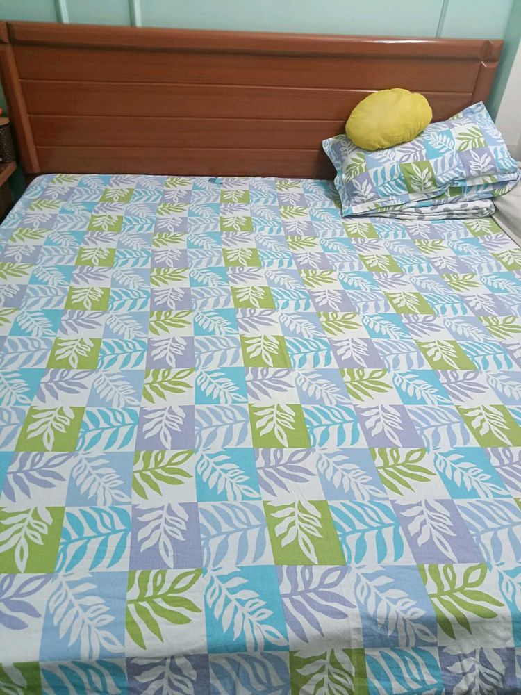 Double Bedsheet 100% Cotton With Pillow Cover