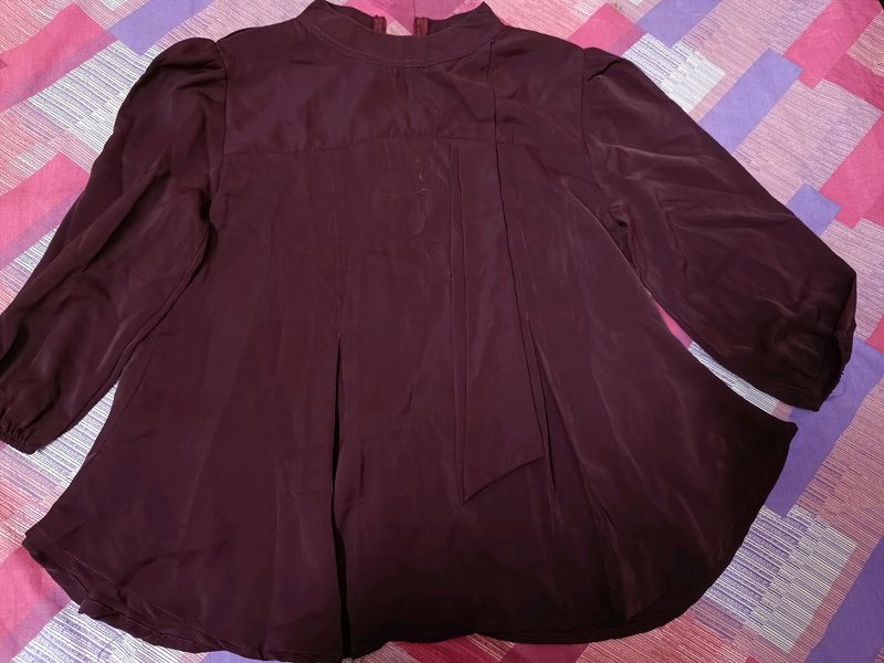 Maroon Crepe Top