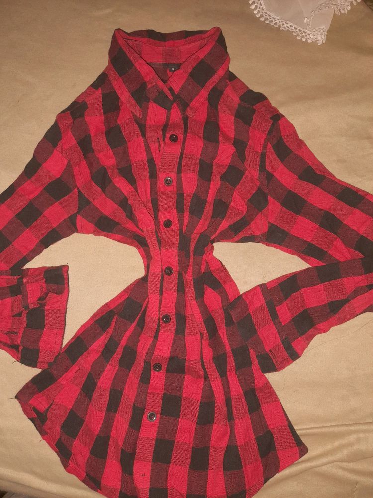 Read And Black Check Shirt