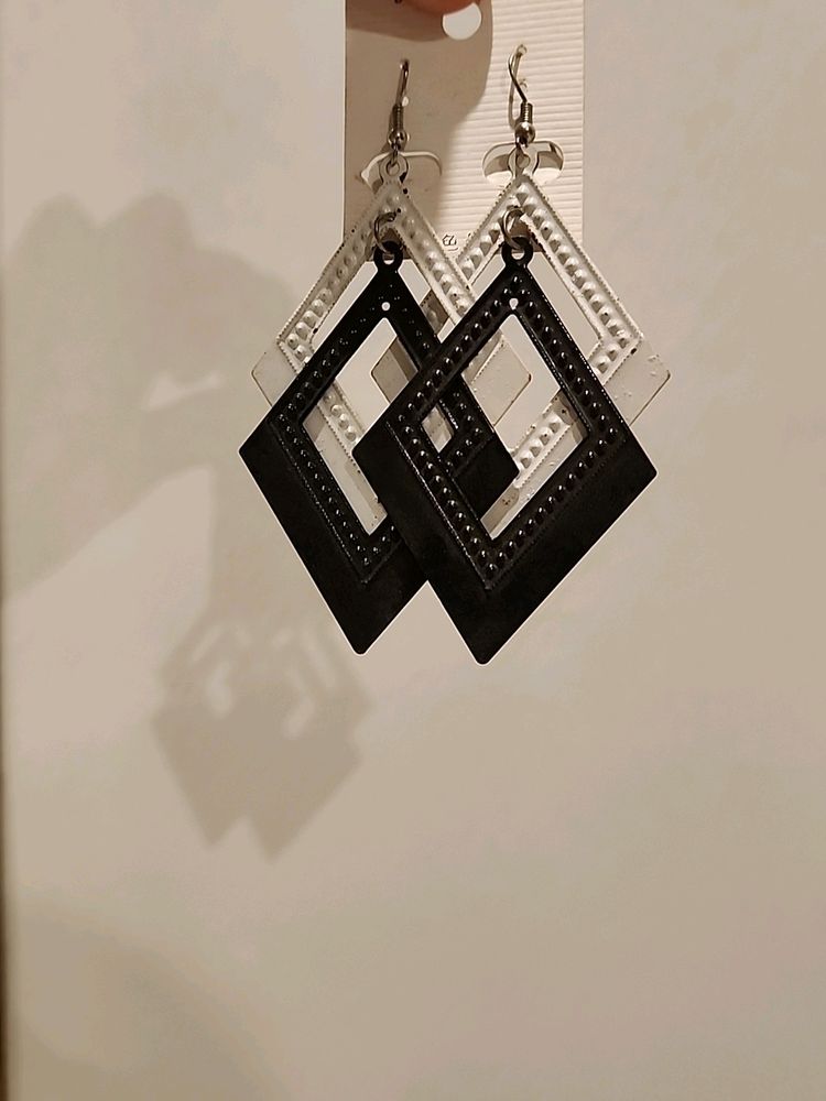 Black And White Earrings