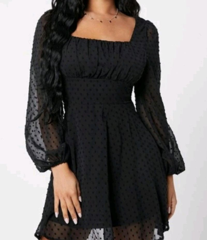 Women A Line Black Dress