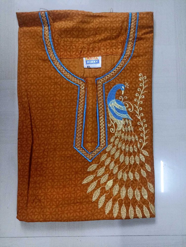 Peacock Embroidery Nighty