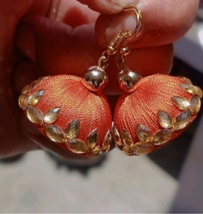 Handmade thread jhumka