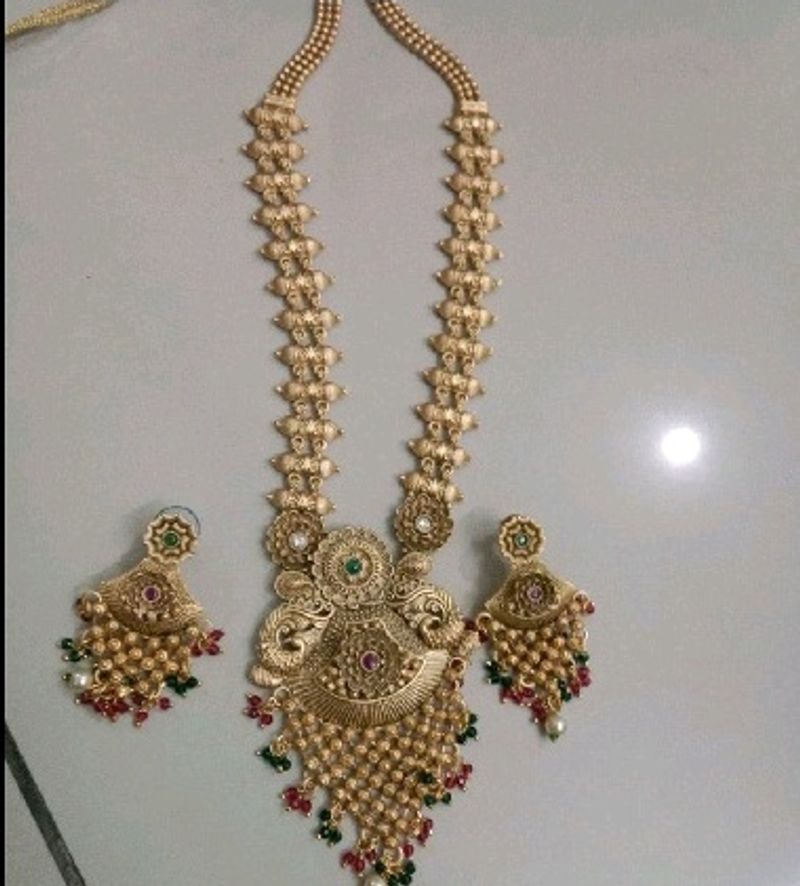 Gold Polish Rani Set+Earing