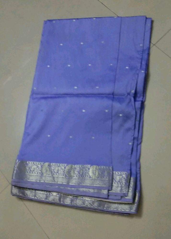 Lavender & Cream Pallu,  Pattu  Original Silk Sare