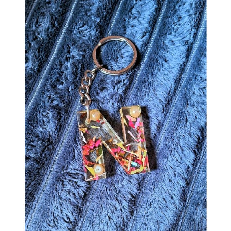 Resin Keychain Alphabet N