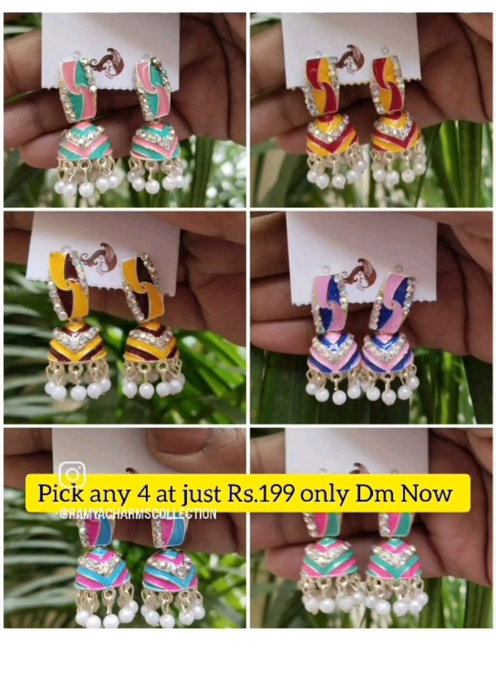 Meenakari Small Jhumki