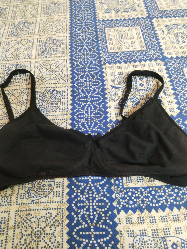 Black Cotton Bra