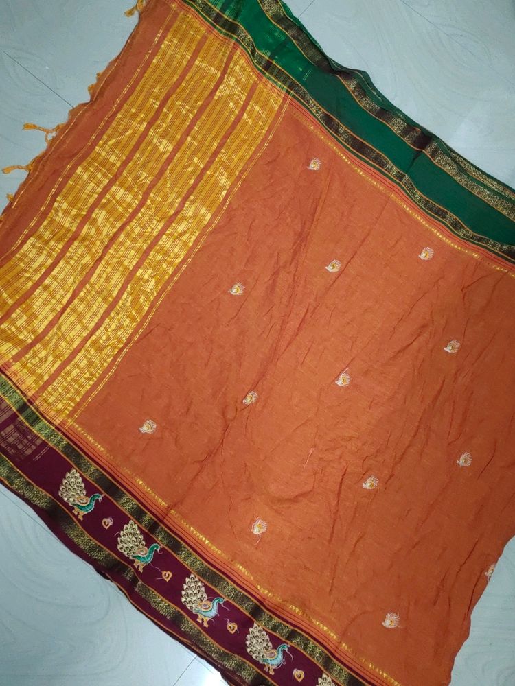 Cotton Pattu Saree With Blouse