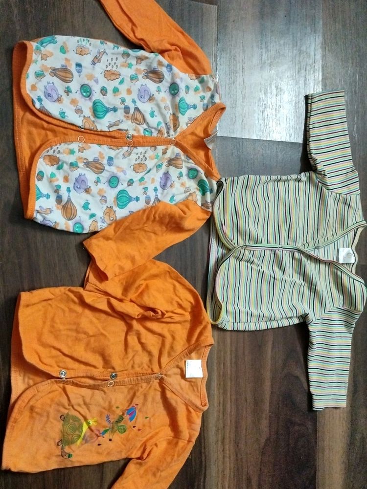 Pack Of 3 Cotton jabla For Upto 6 Month Babies