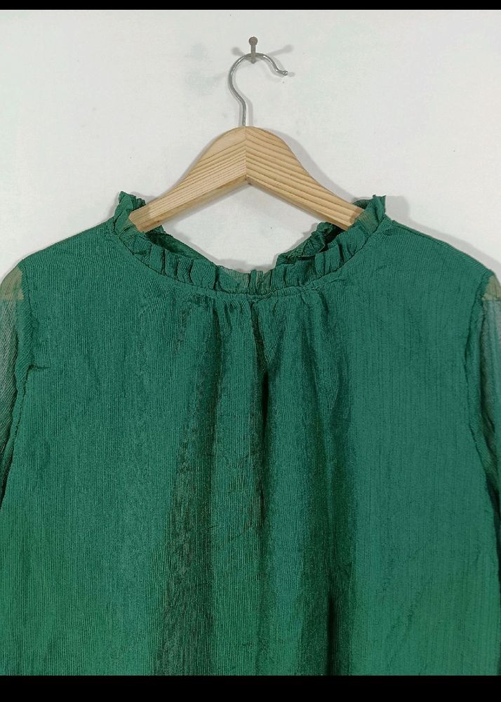 Enchanting Emerald Chiffon Top