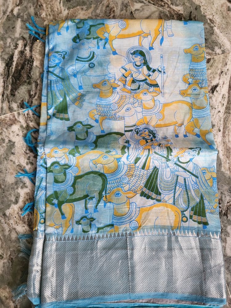 Mangalagiri Screen Printed Saree