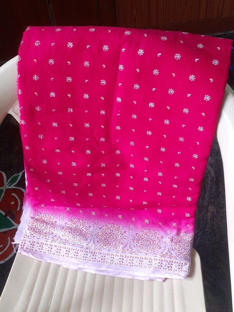 Pink Cotton  Saree