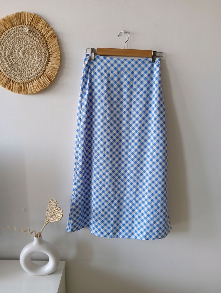 Forever 21 Gingham Print A Line Skirt