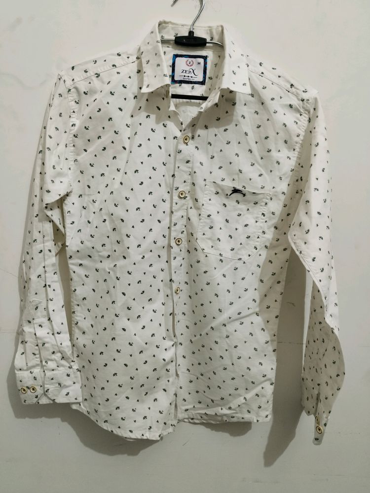 (Negotiable) White Shirt With Flowers